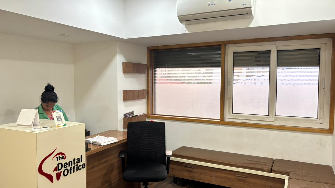 Reception area at The Dental Office — Creek Galaxy, Pumpwell, Mangaluru